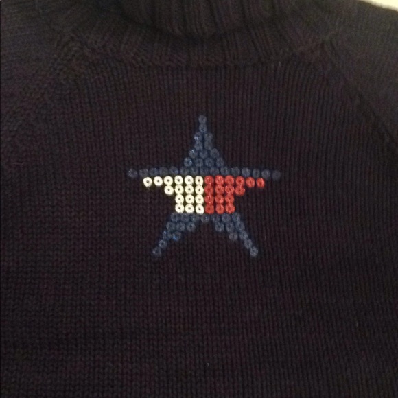 ⬇️Price Drop! Girls Size 4 Tommy Hilfiger Navy Turtleneck - Picture 2 of 5